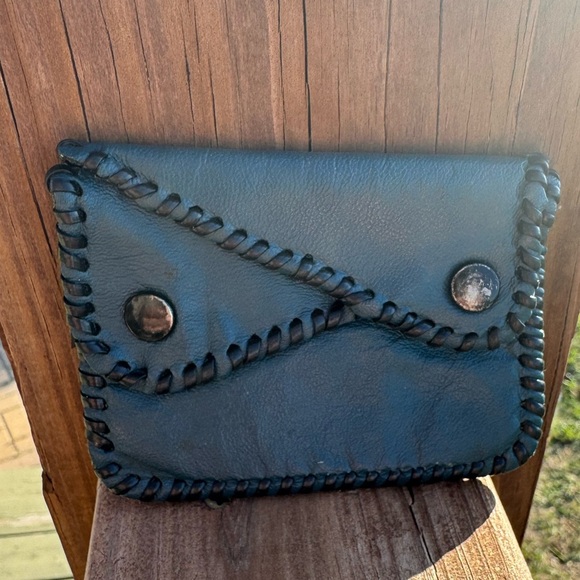 Vintage Blue Leather Wallet - Picture 1 of 5